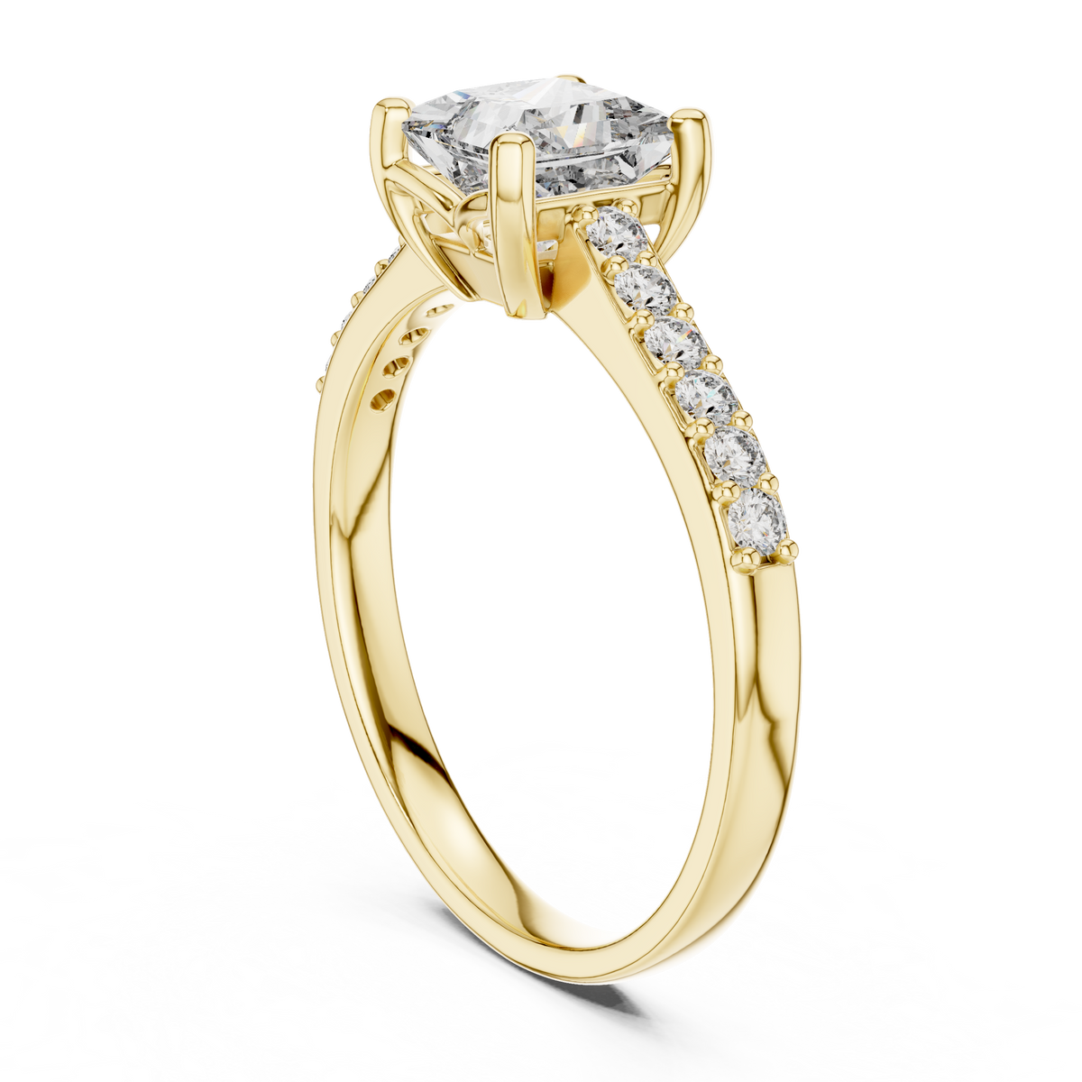 princess with side pave ring