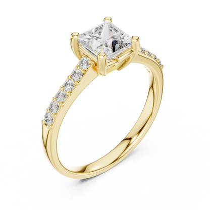 princess with side pave ring
