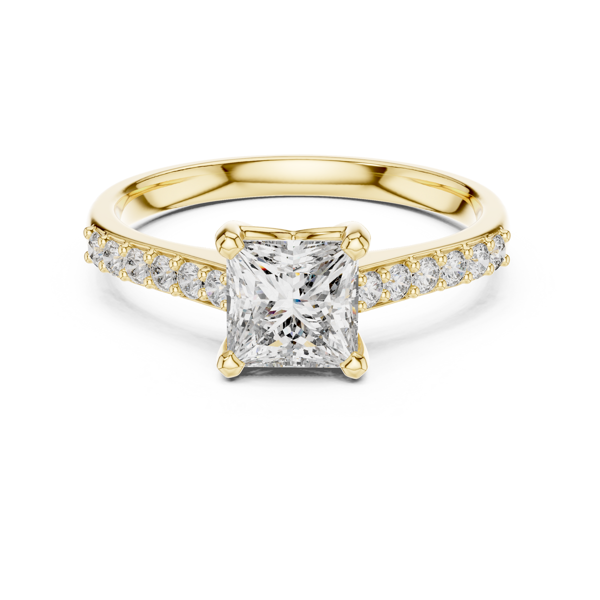 princess with side pave ring
