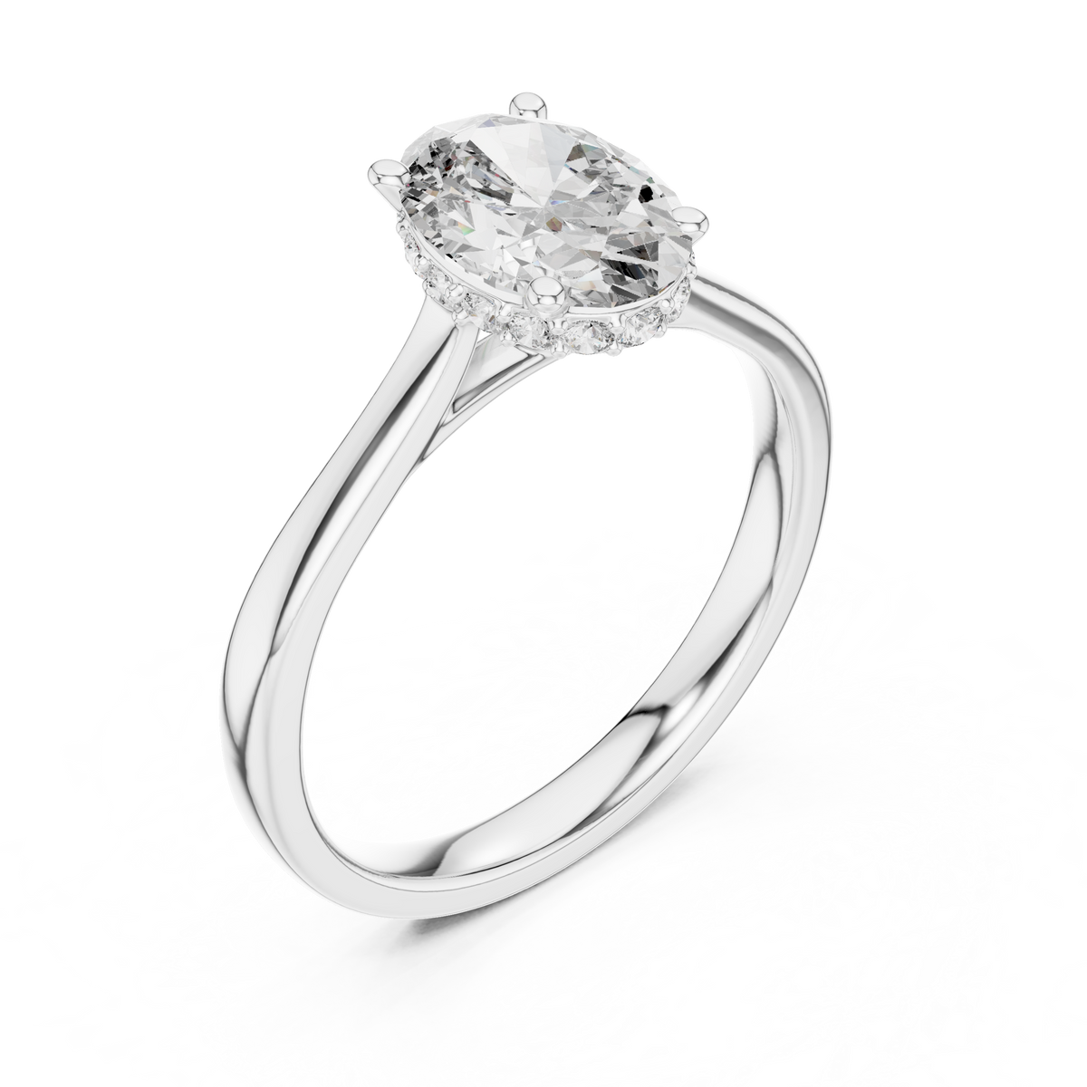 oval solitaire diamond ring