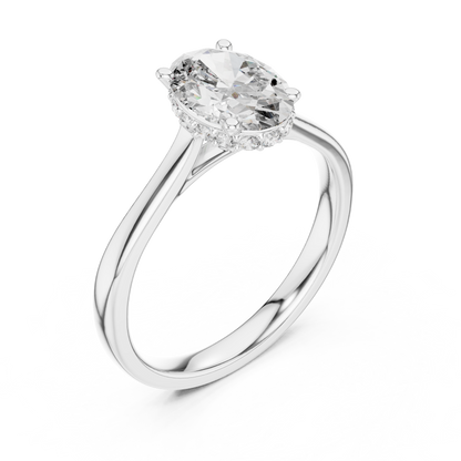 oval solitaire diamond ring