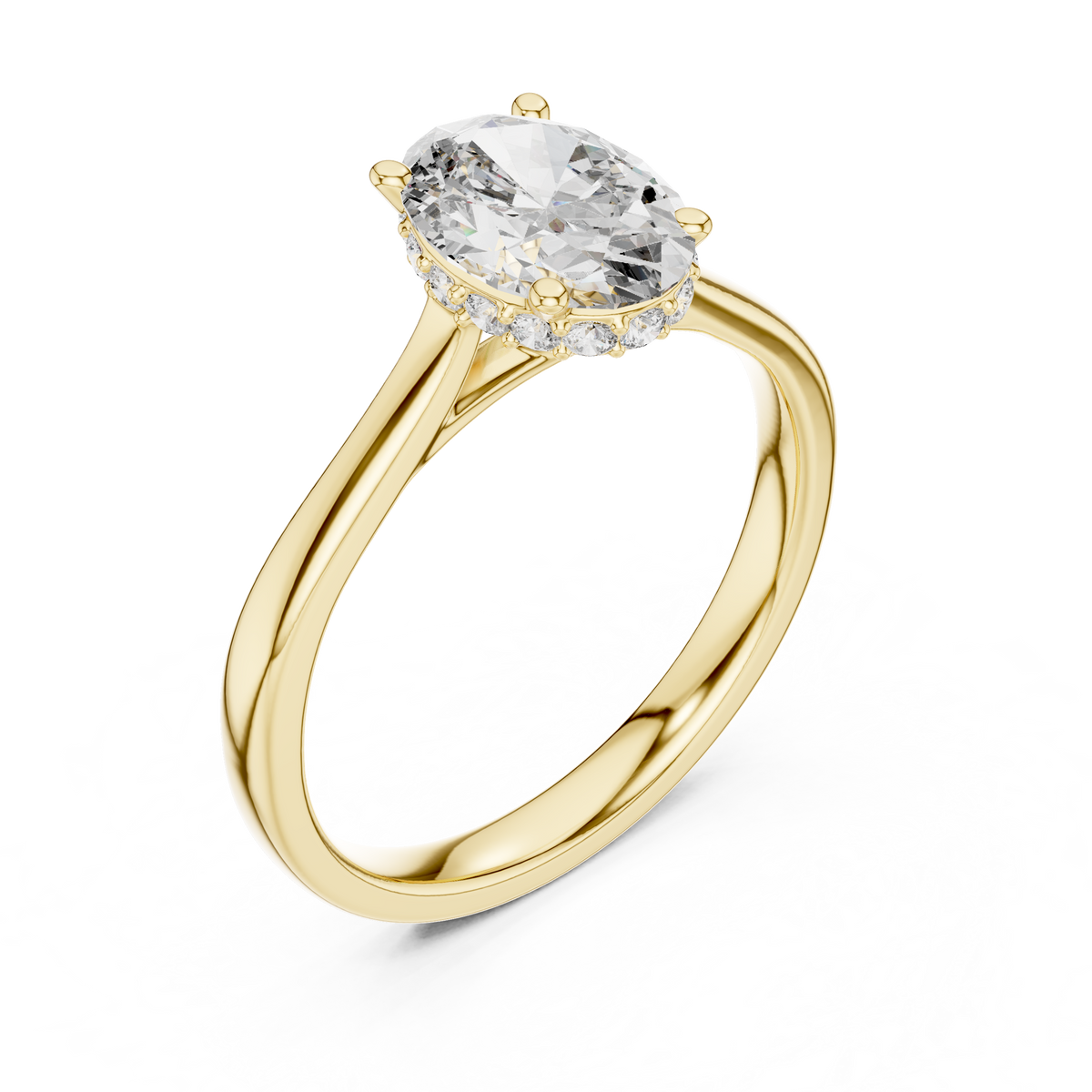 oval solitaire diamond ring