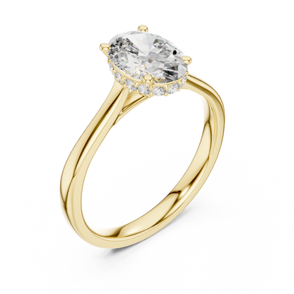 oval solitaire diamond ring