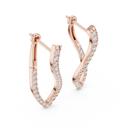sculptural twisted diamond drop earrings