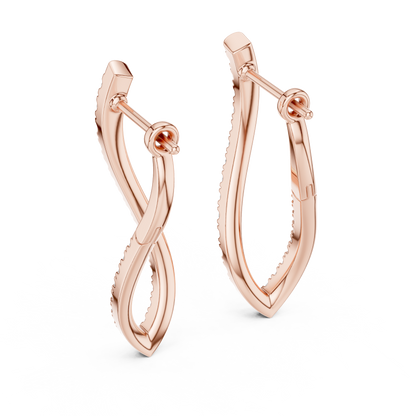 sculptural twisted diamond drop earrings