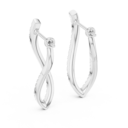 sculptural twisted diamond drop earrings