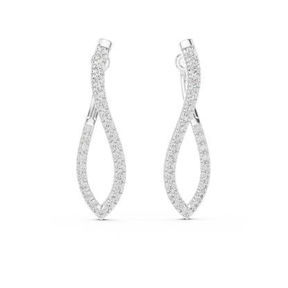 sculptural twisted diamond drop earrings