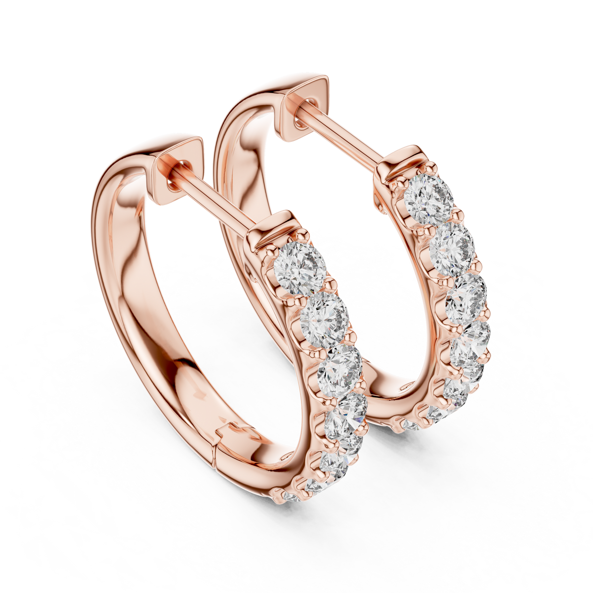 diamond huggie hoop earrings