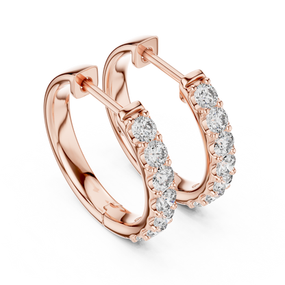 diamond huggie hoop earrings