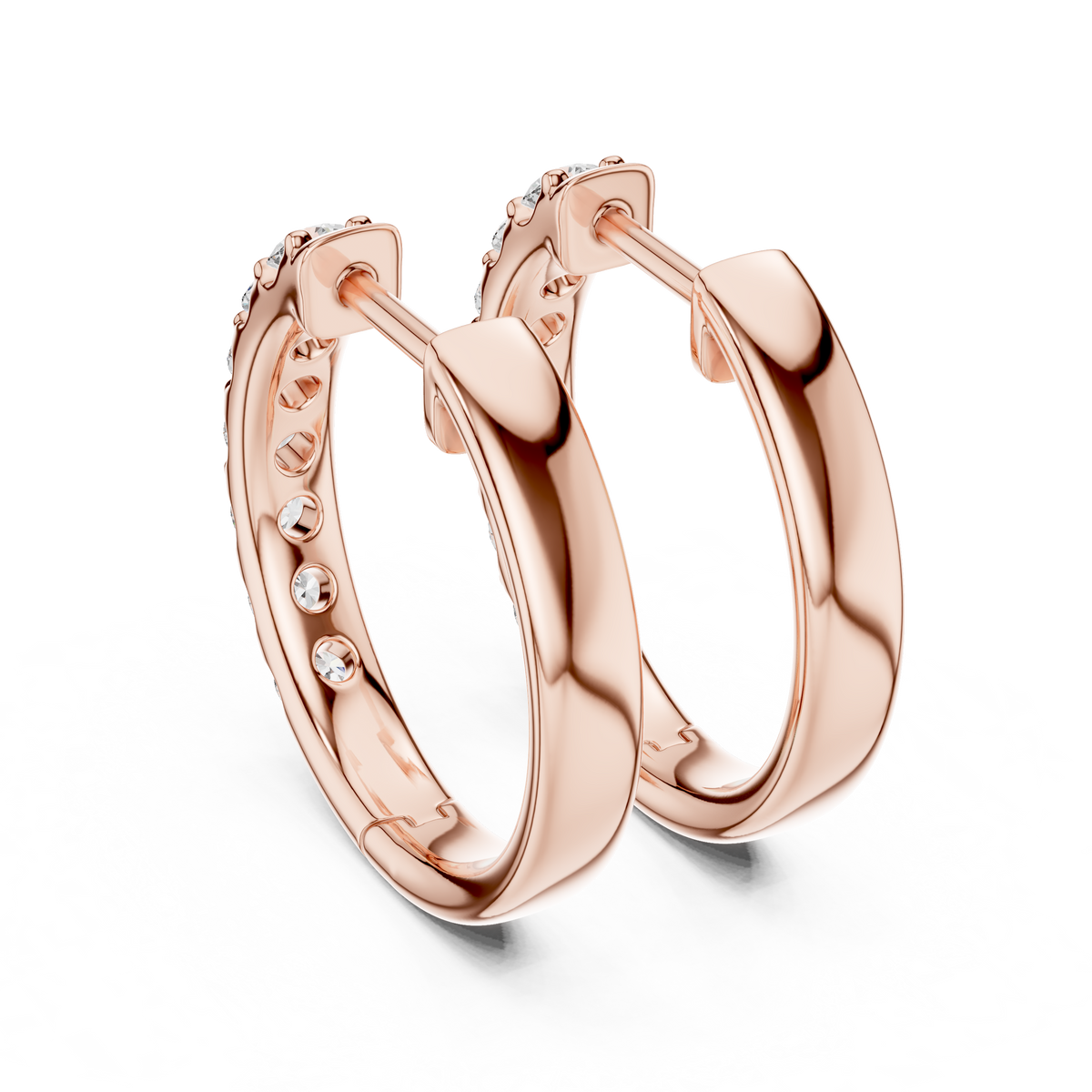 diamond huggie hoop earrings