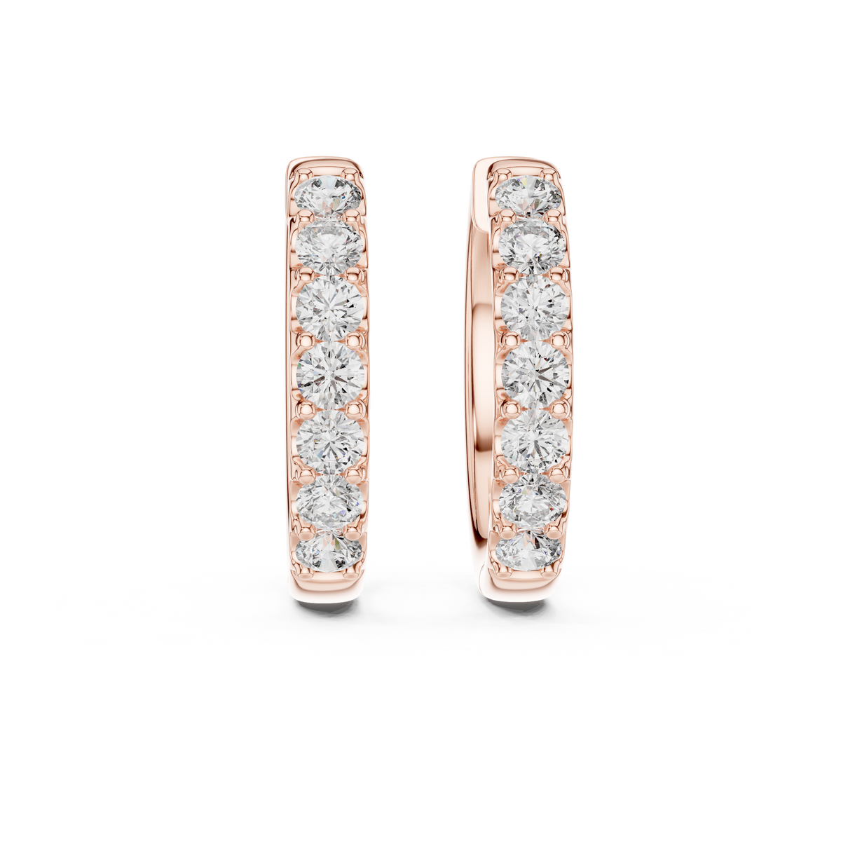 diamond huggie hoop earrings