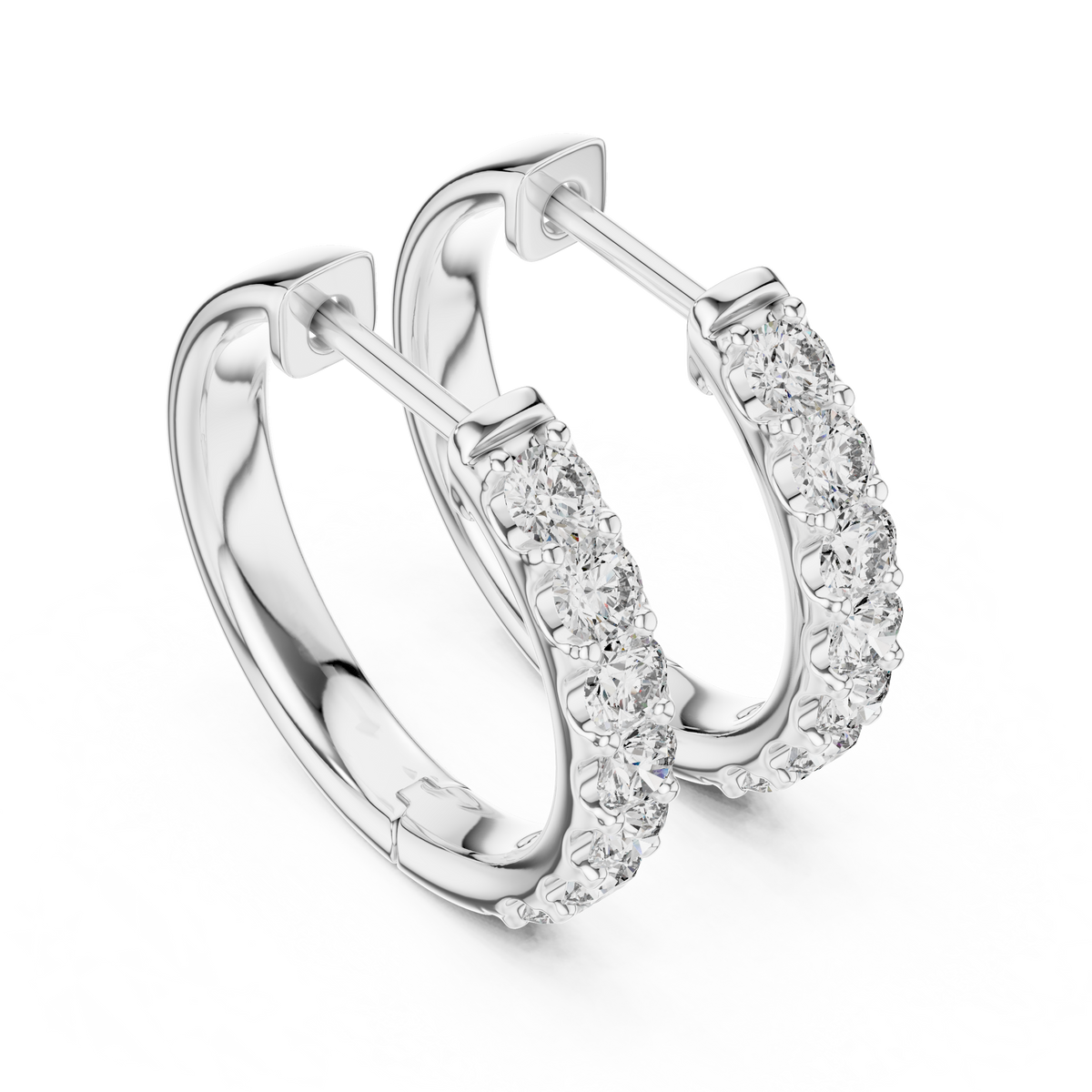 diamond huggie hoop earrings