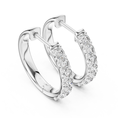 diamond huggie hoop earrings