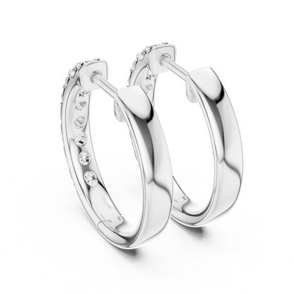 diamond huggie hoop earrings