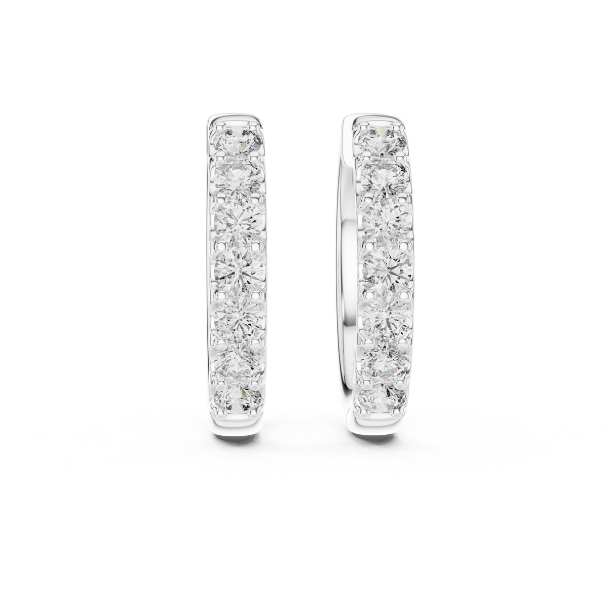 diamond huggie hoop earrings