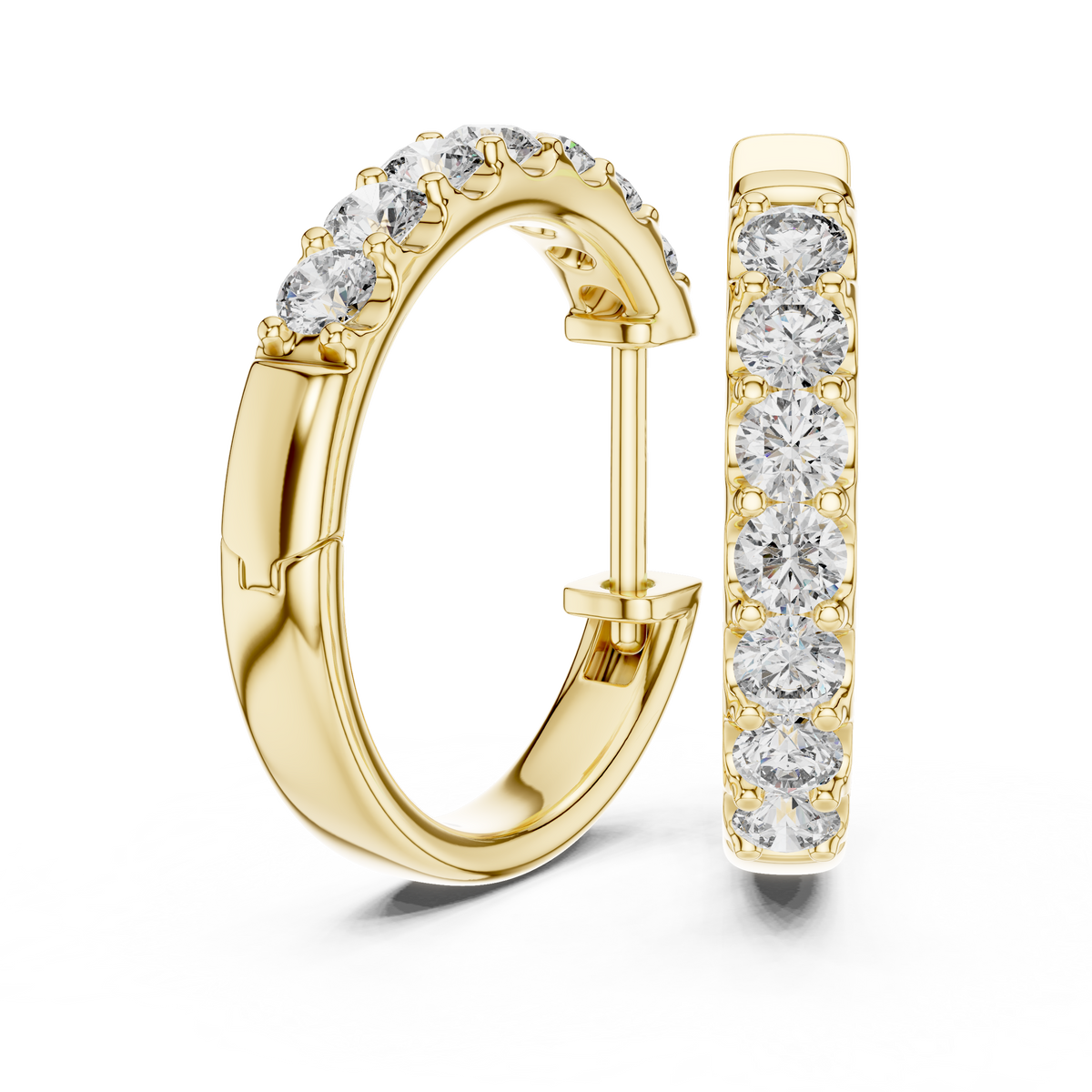 diamond huggie hoop earrings