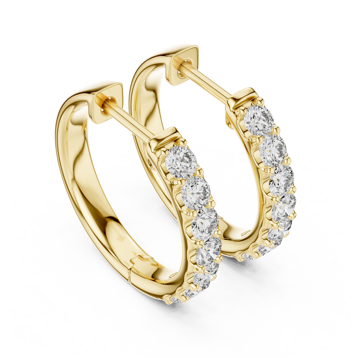 diamond huggie hoop earrings