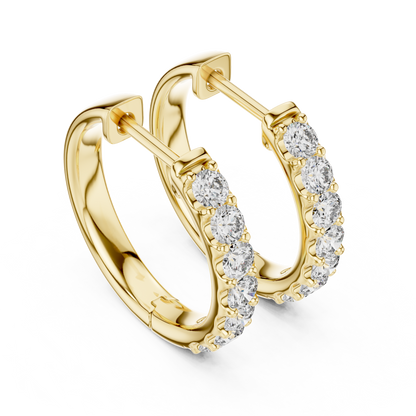 diamond huggie hoop earrings