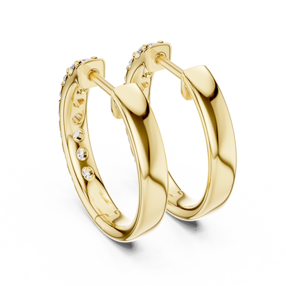 diamond huggie hoop earrings