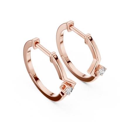 baguette diamond geometric huggie hoop earrings