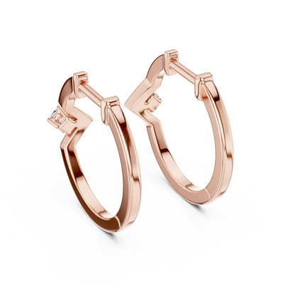 baguette diamond geometric huggie hoop earrings