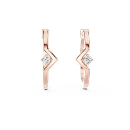 baguette diamond geometric huggie hoop earrings