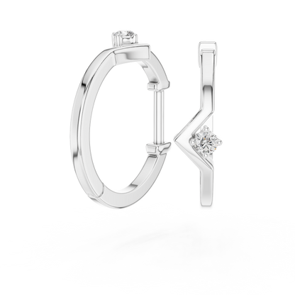 baguette diamond geometric huggie hoop earrings