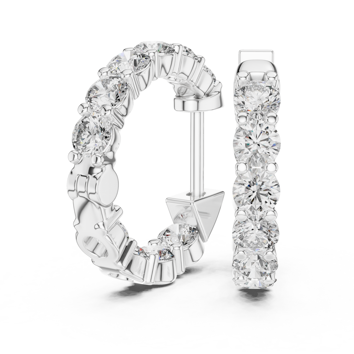 inside-out diamond hoop earrings