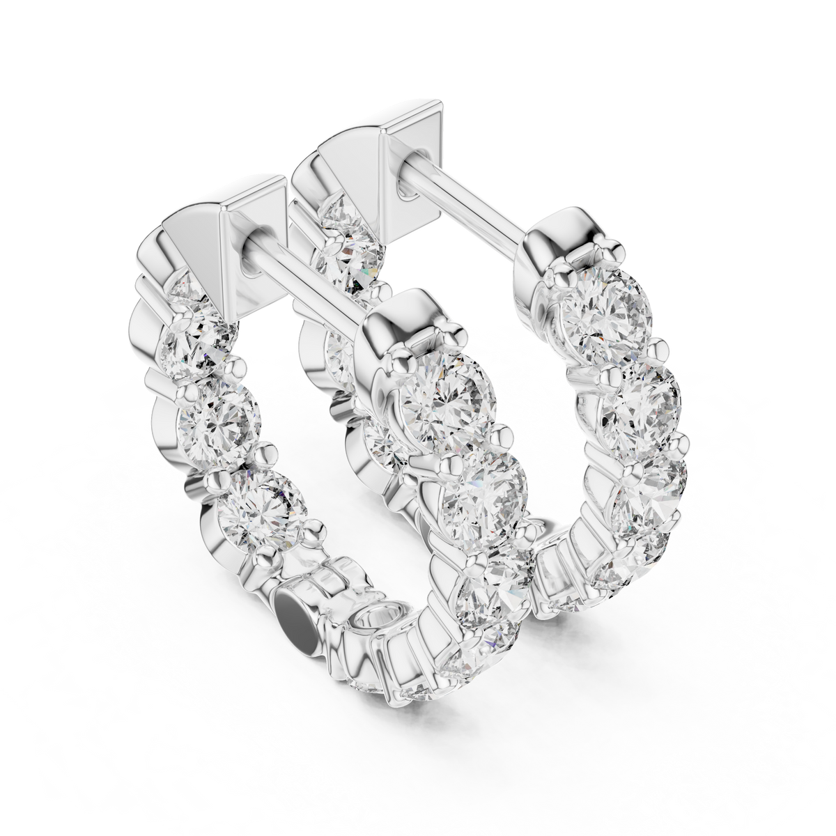 inside-out diamond hoop earrings