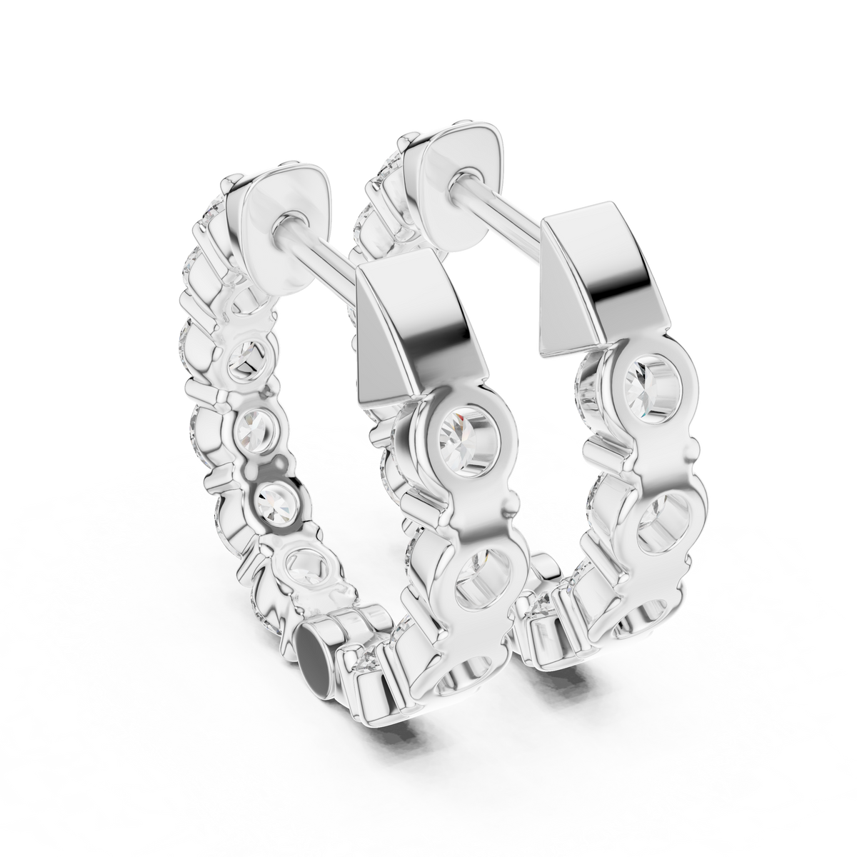 inside-out diamond hoop earrings