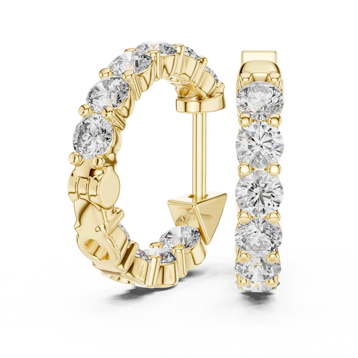 inside-out diamond hoop earrings