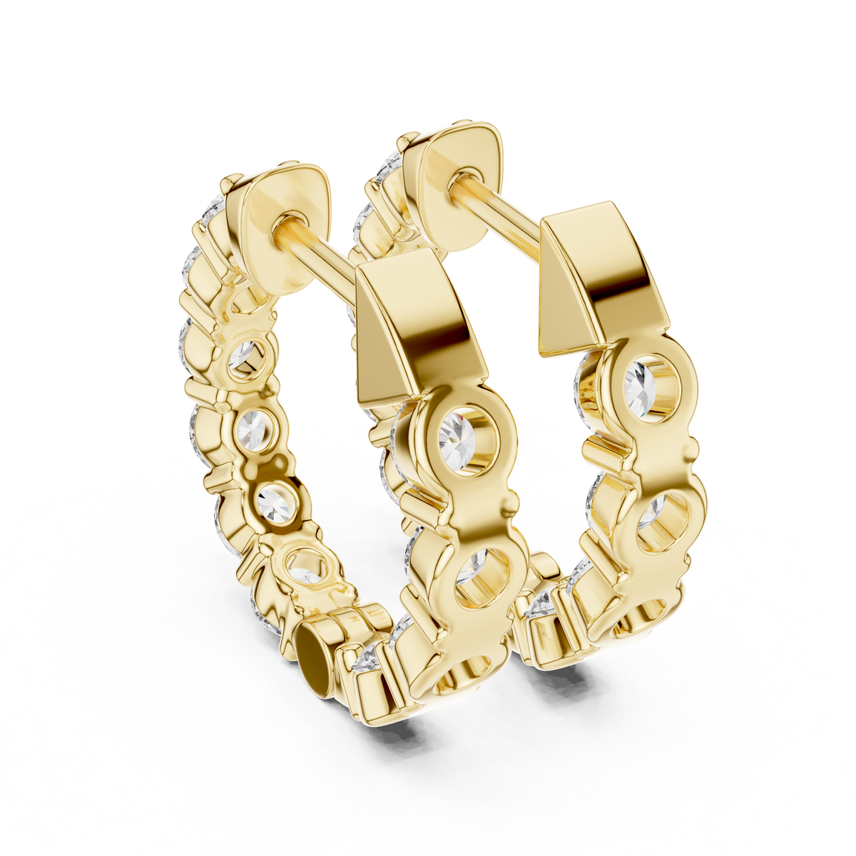 inside-out diamond hoop earrings