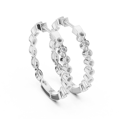 marquise-cut diamond inside-out hoop earrings step-tapered marquise diamonds aligned tip-to-tip