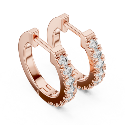 channel-set diamond huggie hoop earrings
