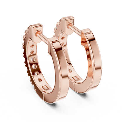 channel-set diamond huggie hoop earrings