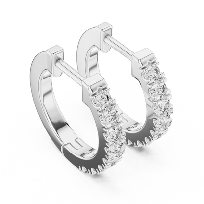 channel-set diamond huggie hoop earrings