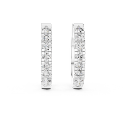 channel-set diamond huggie hoop earrings