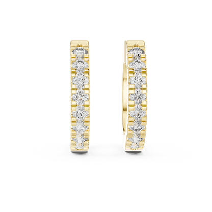 channel-set diamond huggie hoop earrings