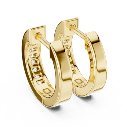 channel-set diamond huggie hoop earrings