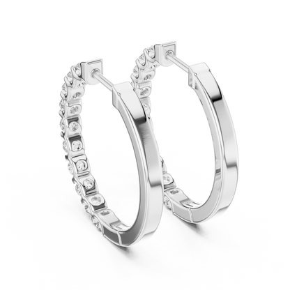 shared-prong diamond inside-out hoop earrings