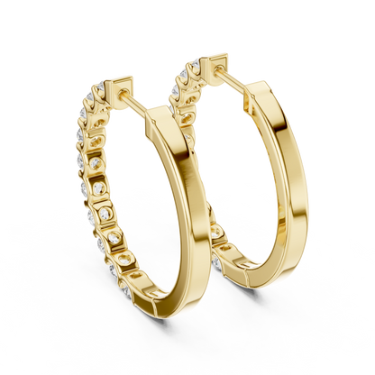 shared-prong diamond inside-out hoop earrings