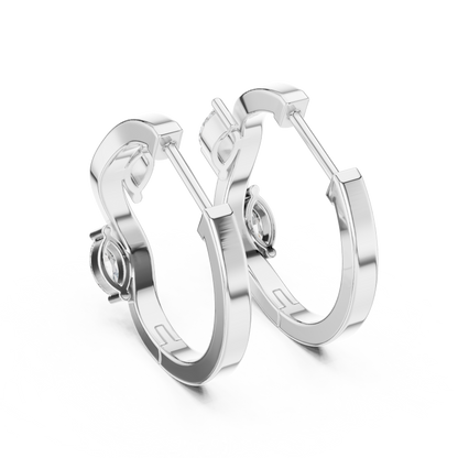 asymmetrical marquise diamond wavy huggie hoop earrings