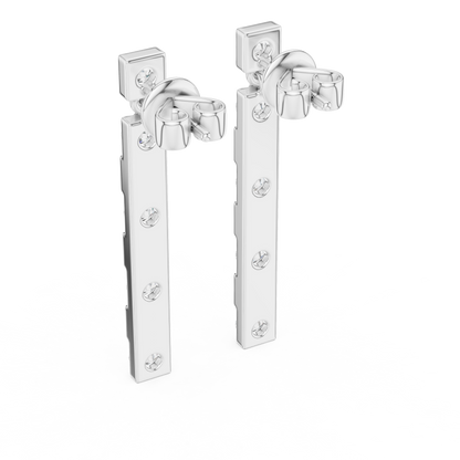 alternating geometric diamond linear bar drop earrings