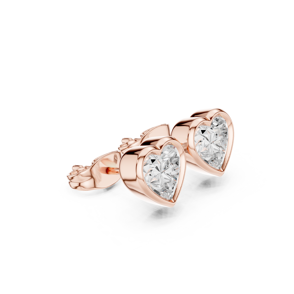 celeste heart bezel diamond earrings