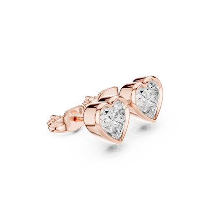 Celeste Heart Bezel Diamond Earrings