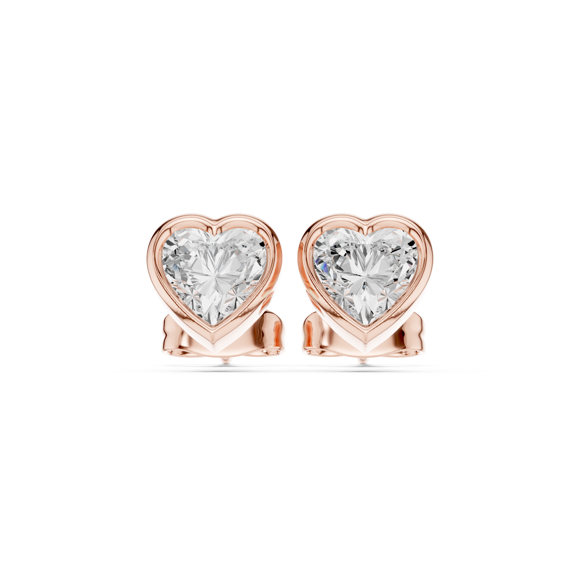 celeste heart bezel diamond earrings