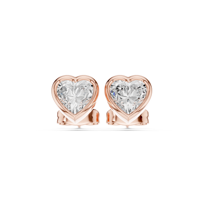 Celeste Heart Bezel Diamond Earrings