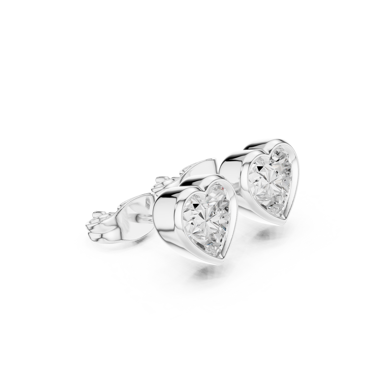 celeste heart bezel diamond earrings