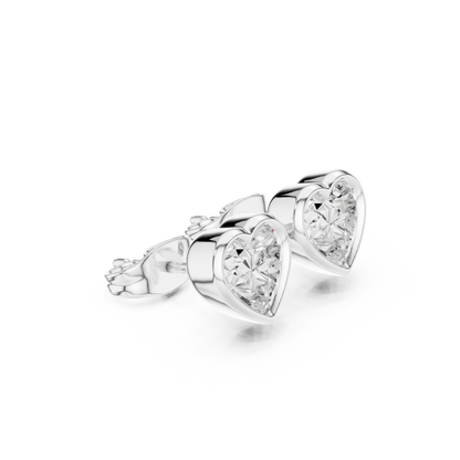 Celeste Heart Bezel Diamond Earrings