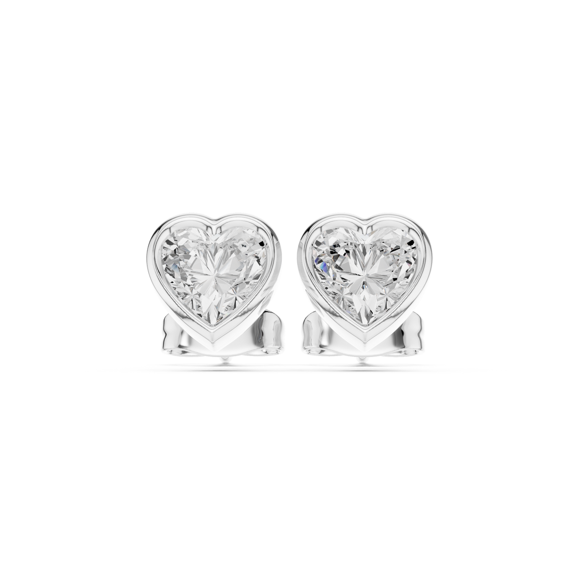 celeste heart bezel diamond earrings